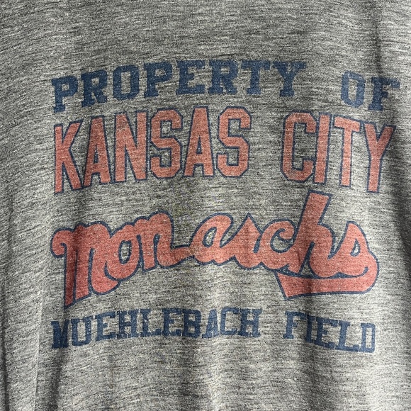 Charlie Hustle Kansas City Monarchs Size Medium NLBM Gray Baseball T-Shirt - Picture 2 of 6